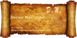 Deres Mónika névjegykártya